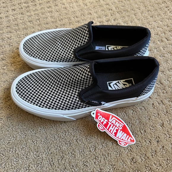 Womens Vans Platform Slip ons with tiny checkers - Picture 2 of 7